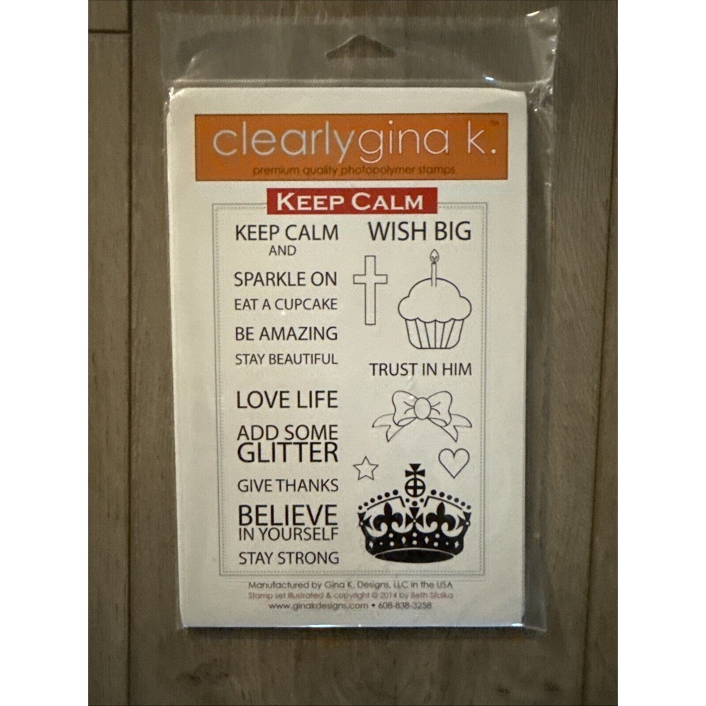 NEW Clearly Gina K. Photopolymer Stamps Keep Calm